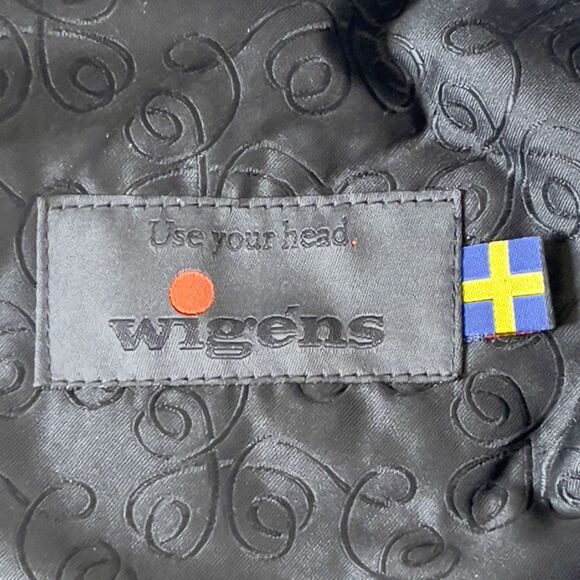 Vtg Cap Hat Wigens 100% Cashmere Leather Newsboy Cabbie Handmade Black 7-5/8 - Picture 6 of 10